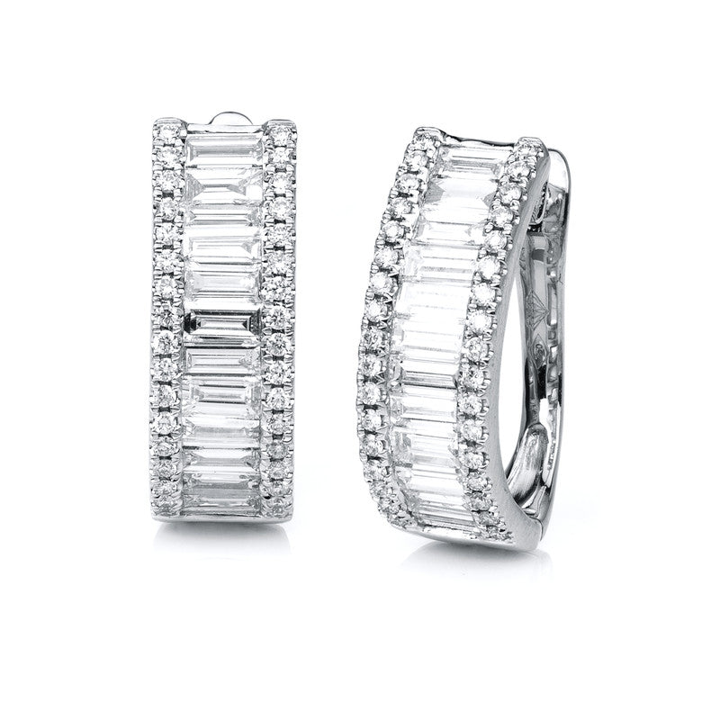 Creolen    aus 750/-18 Karat Weißgold mit 88 Diamanten 2