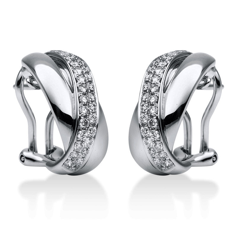 Creolen    aus 750/-18 Karat Weißgold mit 60 Diamanten 0