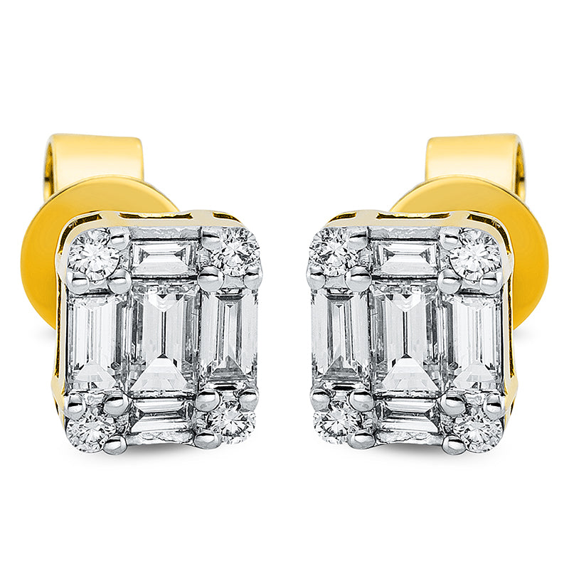 Ohrstecker    aus 750/-18 Karat Gelbgold mit 18 Diamanten 0