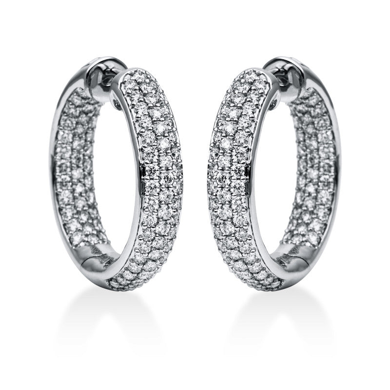 Creolen    aus 750/-18 Karat Weißgold mit 178 Diamanten 3