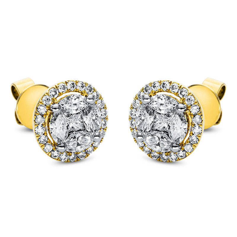 Ohrstecker    aus 750/-18 Karat Gelbgold mit 54 Diamanten 1