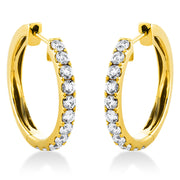 Creolen    aus 750/-18 Karat Gelbgold mit 22 Diamanten 0