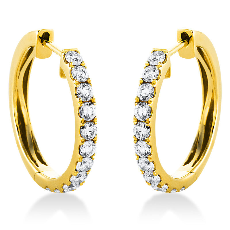 Creolen    aus 750/-18 Karat Gelbgold mit 22 Diamanten 0