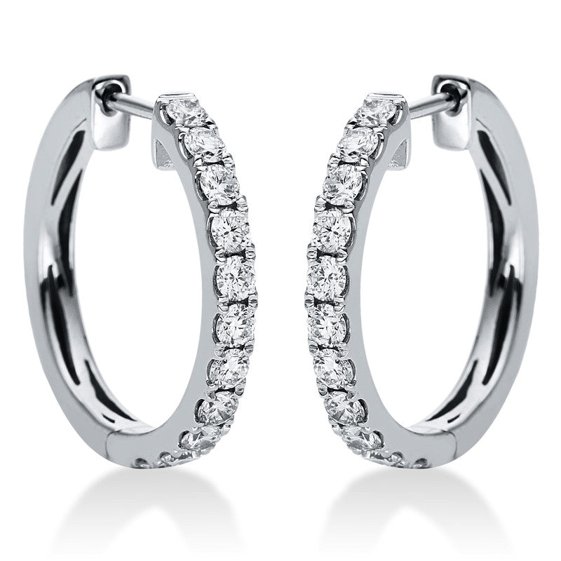 Creolen    aus 750/-18 Karat Weißgold mit 22 Diamanten 0