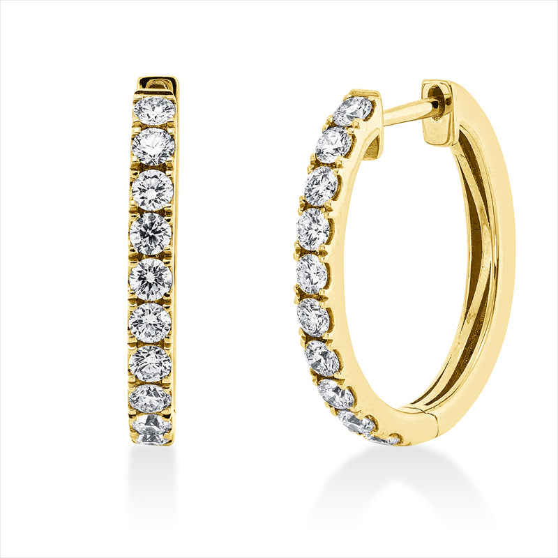 Creolen    aus 750/-18 Karat Gelbgold mit 20 Diamanten 0