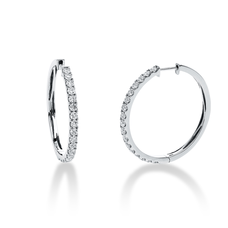 Creolen    aus 750/-18 Karat Weißgold mit 34 Diamanten 1