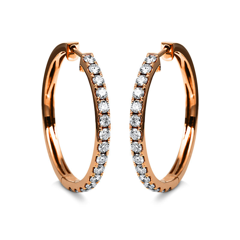 Creolen    aus 750/-18 Karat Rotgold mit 30 Diamanten 1