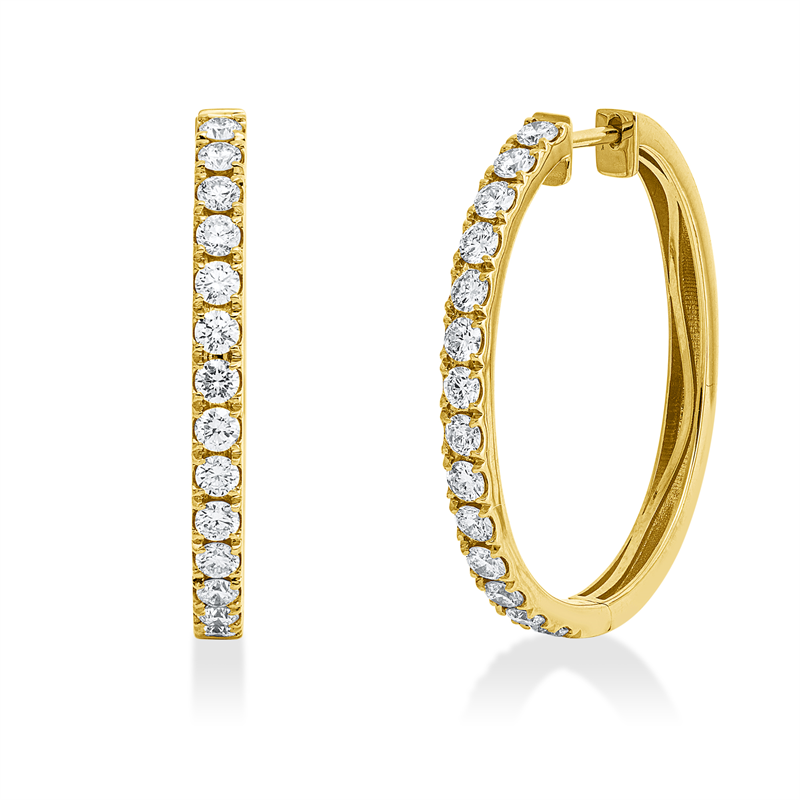 Creolen    aus 750/-18 Karat Gelbgold mit 28 Diamanten 1