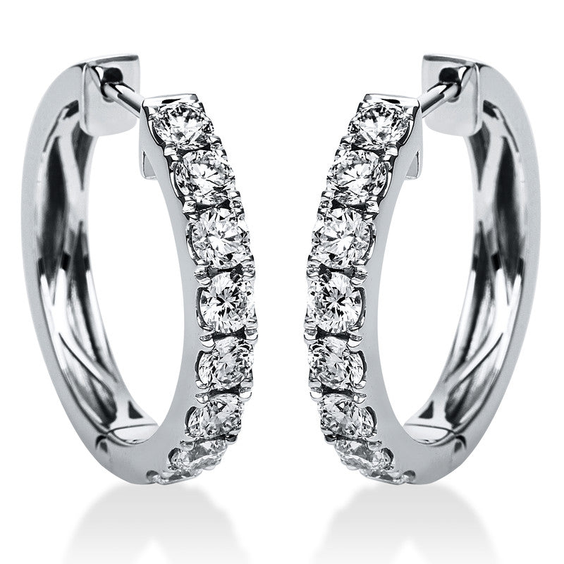 Creolen    aus 750/-18 Karat Weißgold mit 16 Diamanten 1