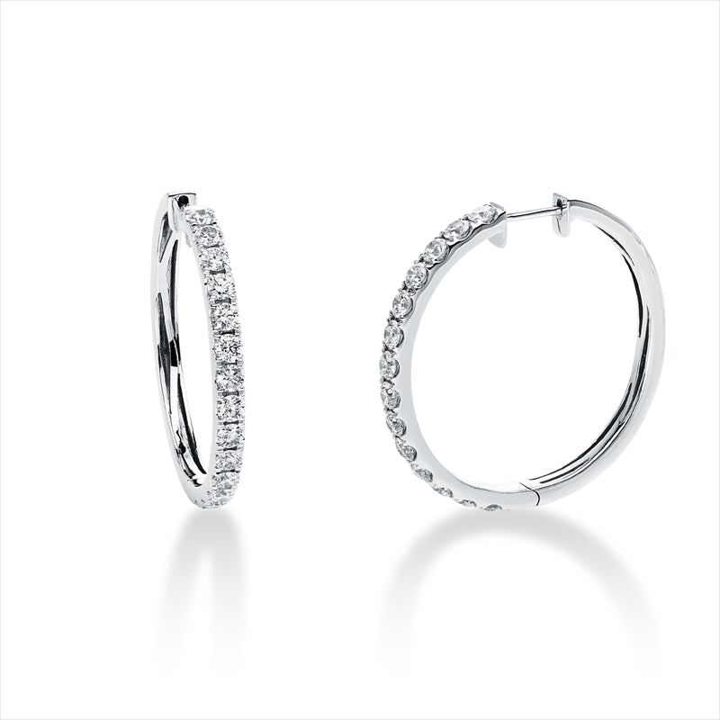 Creolen    aus 750/-18 Karat Weißgold mit 28 Diamanten 2