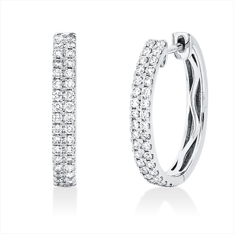 Creolen    aus 750/-18 Karat Weißgold mit 68 Diamanten 0