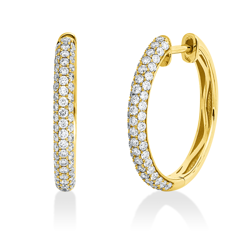 Creolen    aus 750/-18 Karat Gelbgold mit 114 Diamanten 0