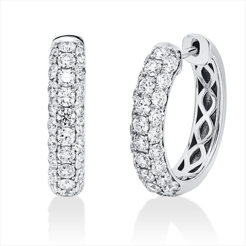 Creolen    aus 750/-18 Karat Weißgold mit 56 Diamanten 2