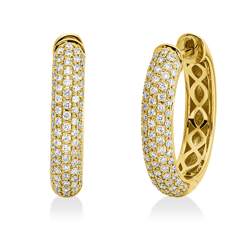 Creolen    aus 750/-18 Karat Gelbgold mit 168 Diamanten 0