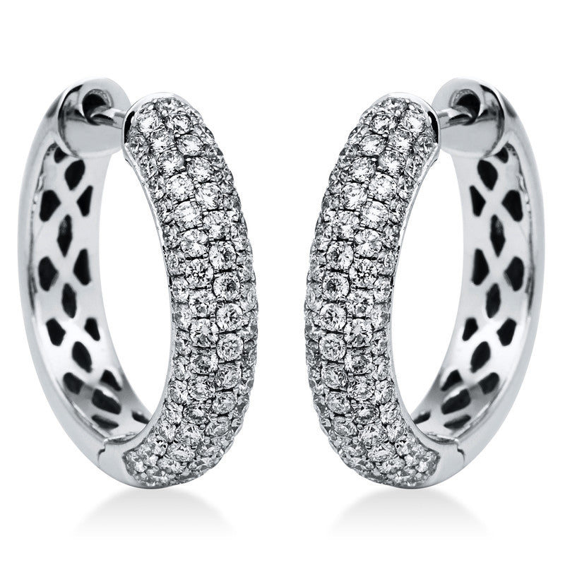 Creolen    aus 750/-18 Karat Weißgold mit 166 Diamanten 1