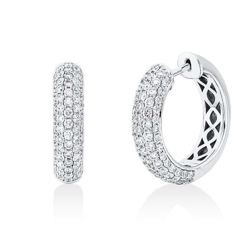 Creolen    aus 750/-18 Karat Weißgold mit 142 Diamanten 1