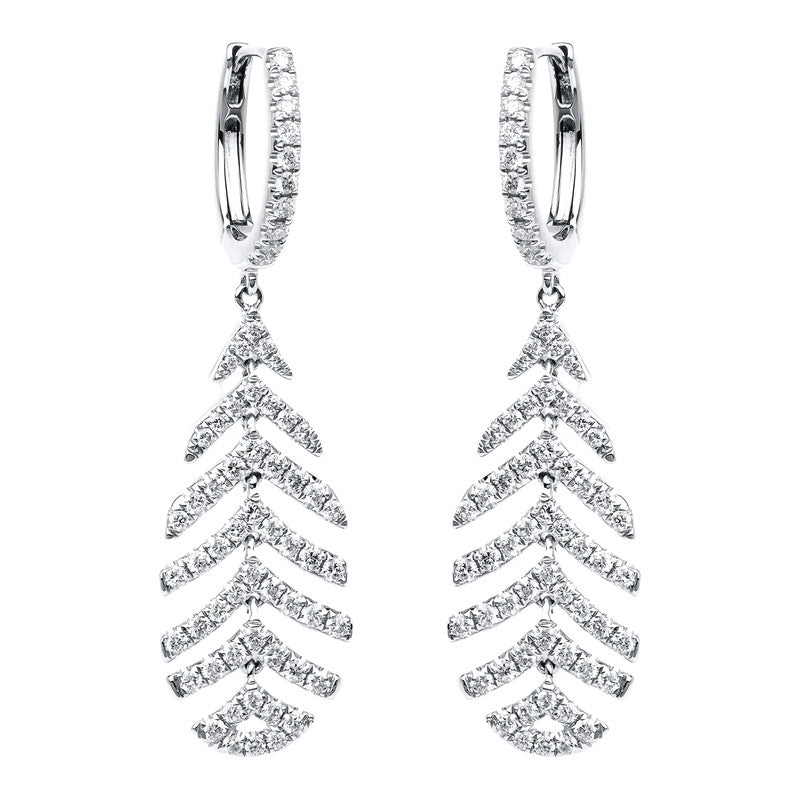 Ohrschmuck    aus 750/-18 Karat Weißgold mit 128 Diamanten 1