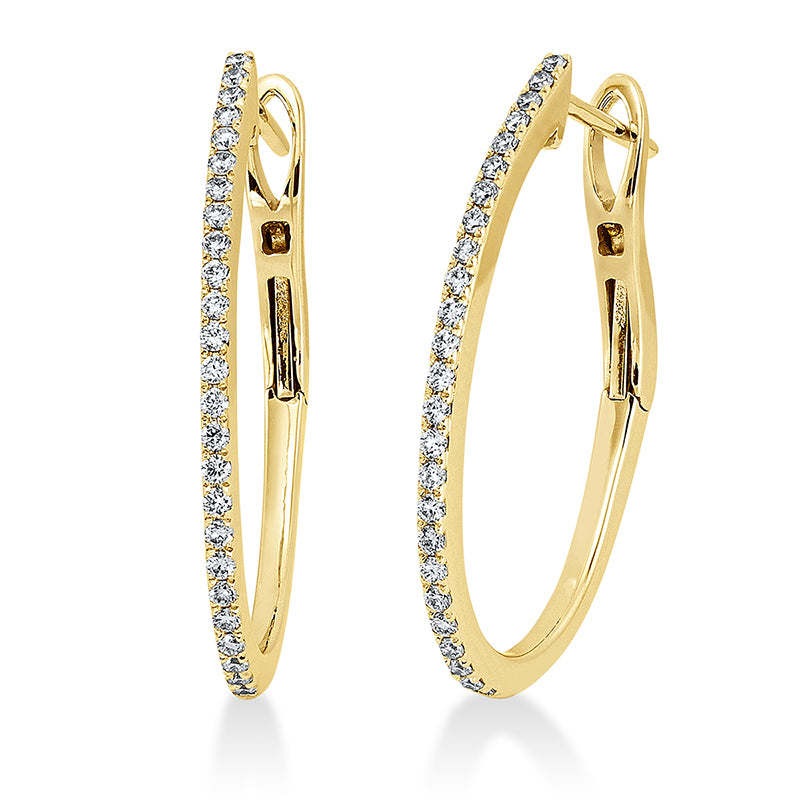Creolen    aus 750/-18 Karat Gelbgold mit 50 Diamanten 0