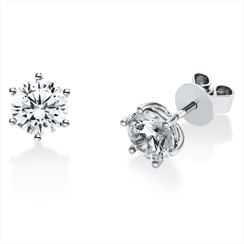 Ohrstecker    aus 750/-18 Karat Weißgold mit 2 Diamanten 2 ct