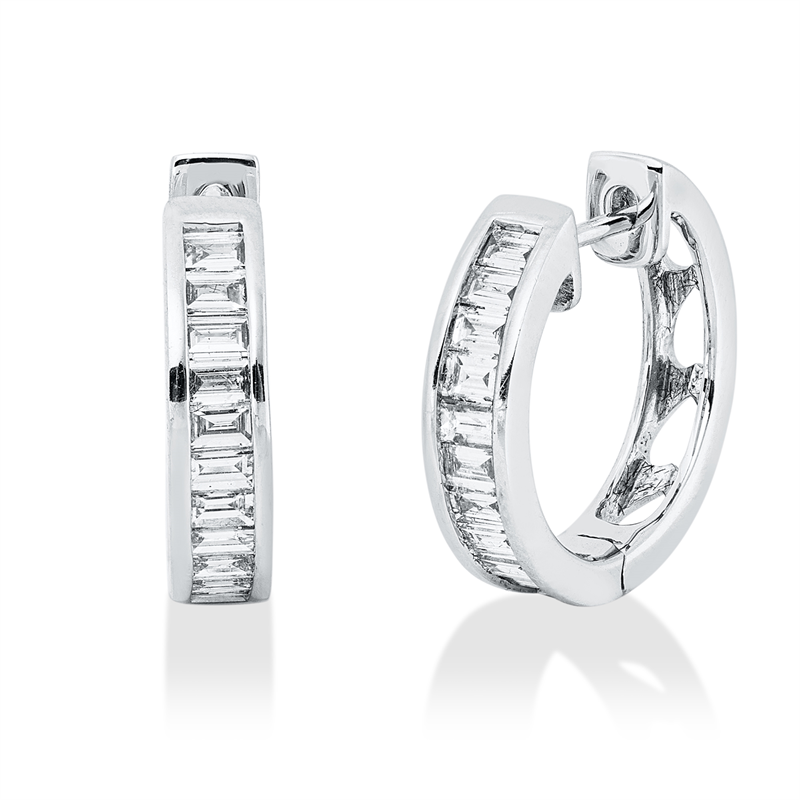 Creolen    aus 750/-18 Karat Weißgold mit 22 Diamanten 0