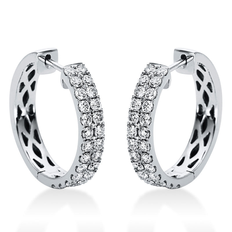 Creolen    aus 750/-18 Karat Weißgold mit 48 Diamanten 1