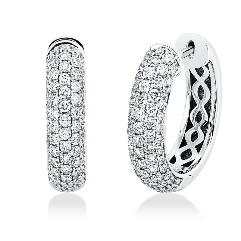 Creolen    aus 750/-18 Karat Weißgold mit 132 Diamanten 1