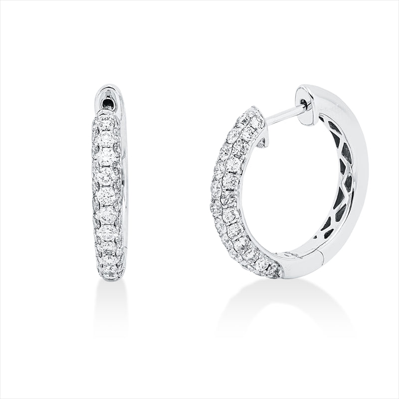 Creolen    aus 750/-18 Karat Weißgold mit 72 Diamanten 1