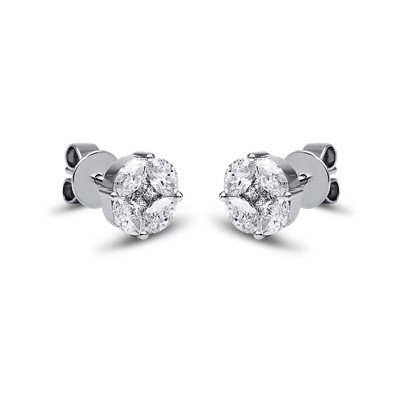 Ohrstecker    aus 750/-18 Karat Weißgold mit 16 Diamanten 1