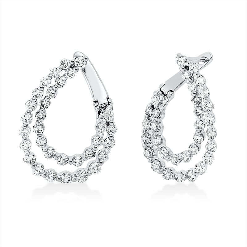 Creolen    aus 750/-18 Karat Weißgold mit 64 Diamanten 1