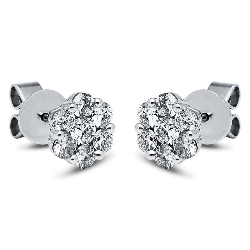 Ohrstecker    aus 750/-18 Karat Weißgold mit 14 Diamanten 0