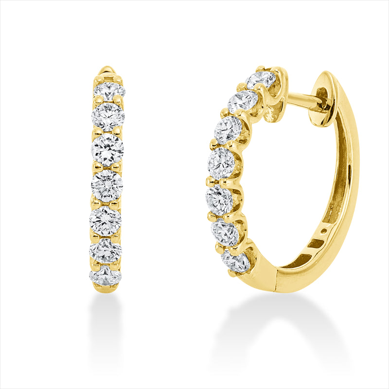 Creolen    aus 750/-18 Karat Gelbgold mit 14 Diamanten 0