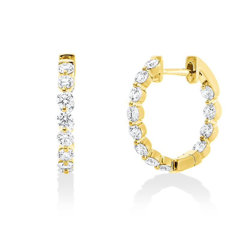 Creolen    aus 750/-18 Karat Gelbgold mit 24 Diamanten 1
