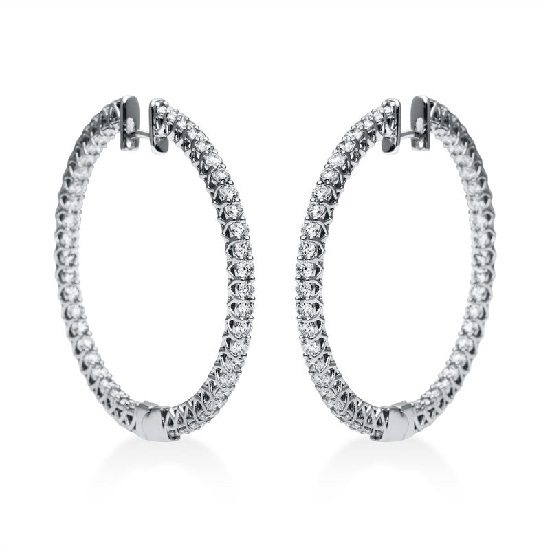 Creolen    aus 750/-18 Karat Weißgold mit 92 Diamanten 3