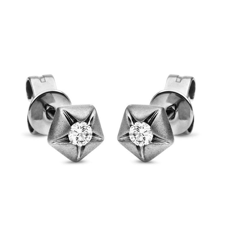 Ohrstecker    aus 585/-14 Karat Weißgold mit 2 Diamanten 0