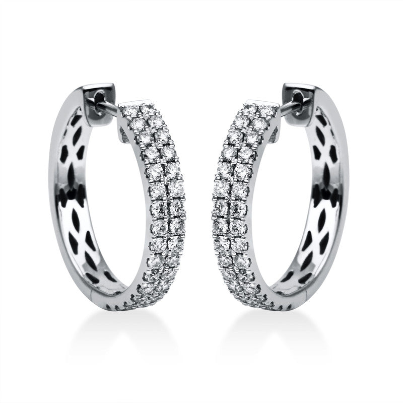 Creolen    aus 750/-18 Karat Weißgold mit 64 Diamanten 0