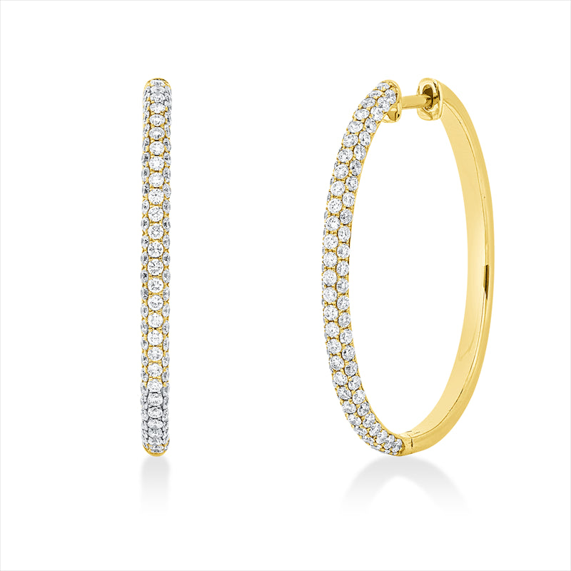 Creolen    aus 750/-18 Karat Gelbgold mit 164 Diamanten 1