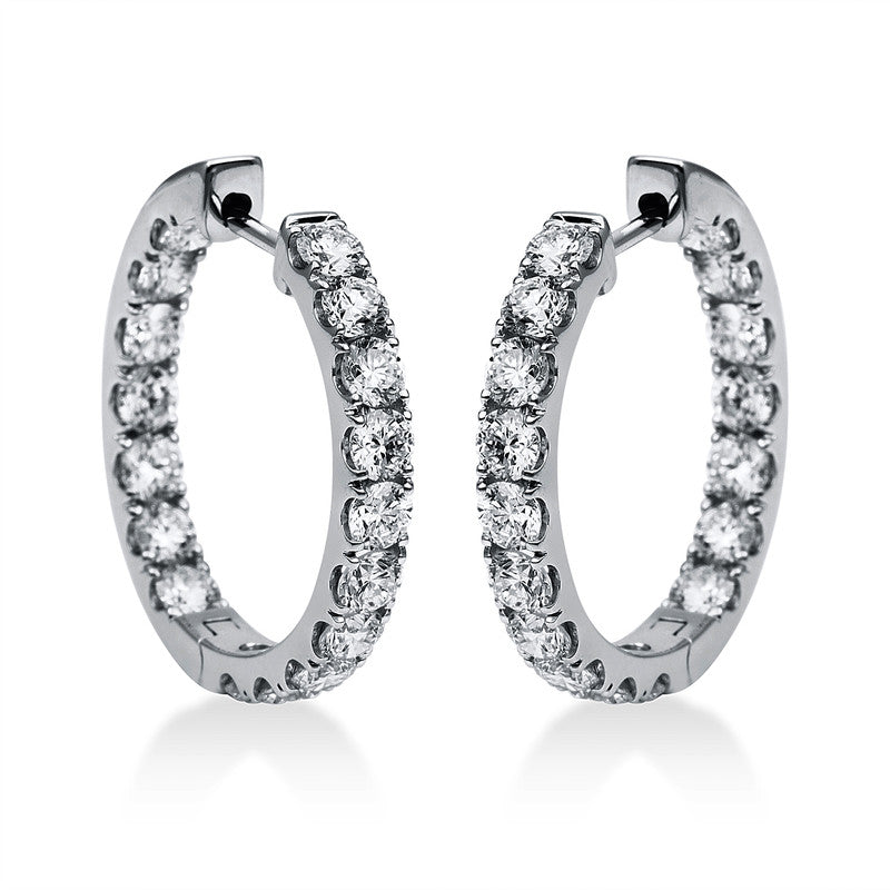 Creolen    aus 750/-18 Karat Weißgold mit 34 Diamanten 4