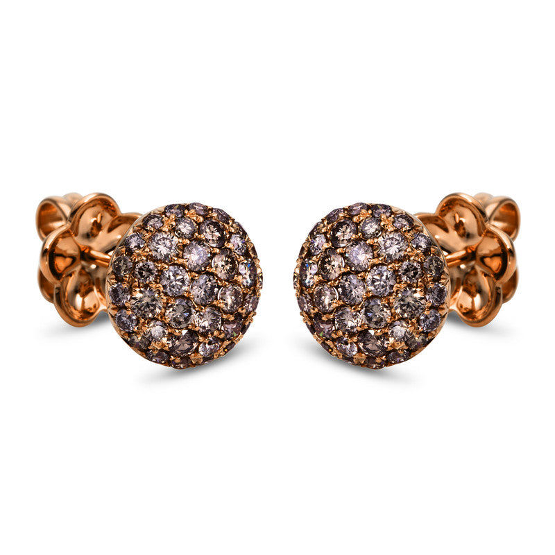 Ohrstecker    aus 750/-18 Karat Rotgold mit 74 Diamanten 1