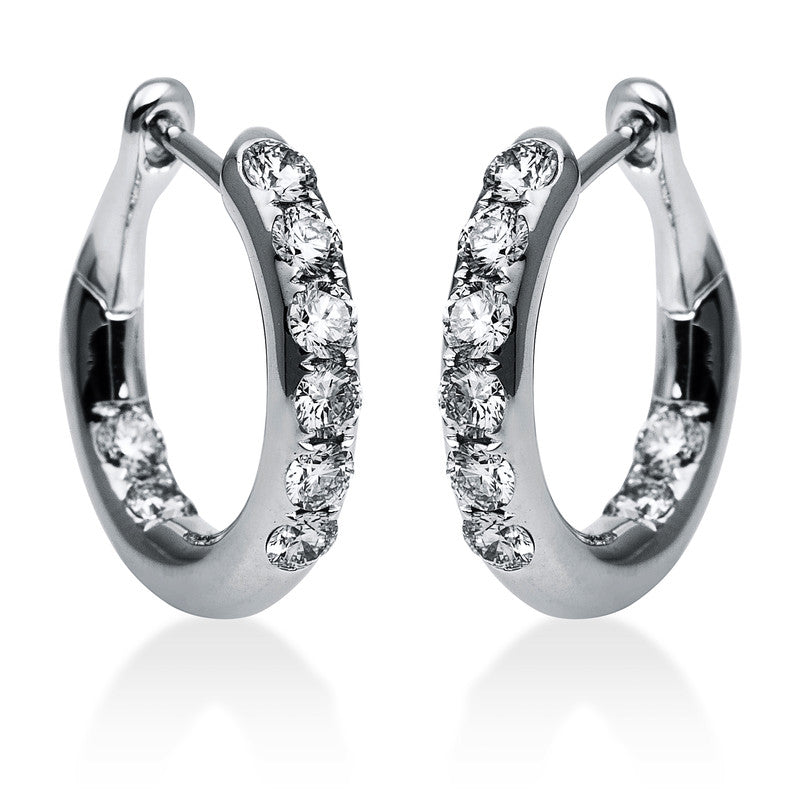 Creolen    aus 750/-18 Karat Weißgold mit 16 Diamanten 0