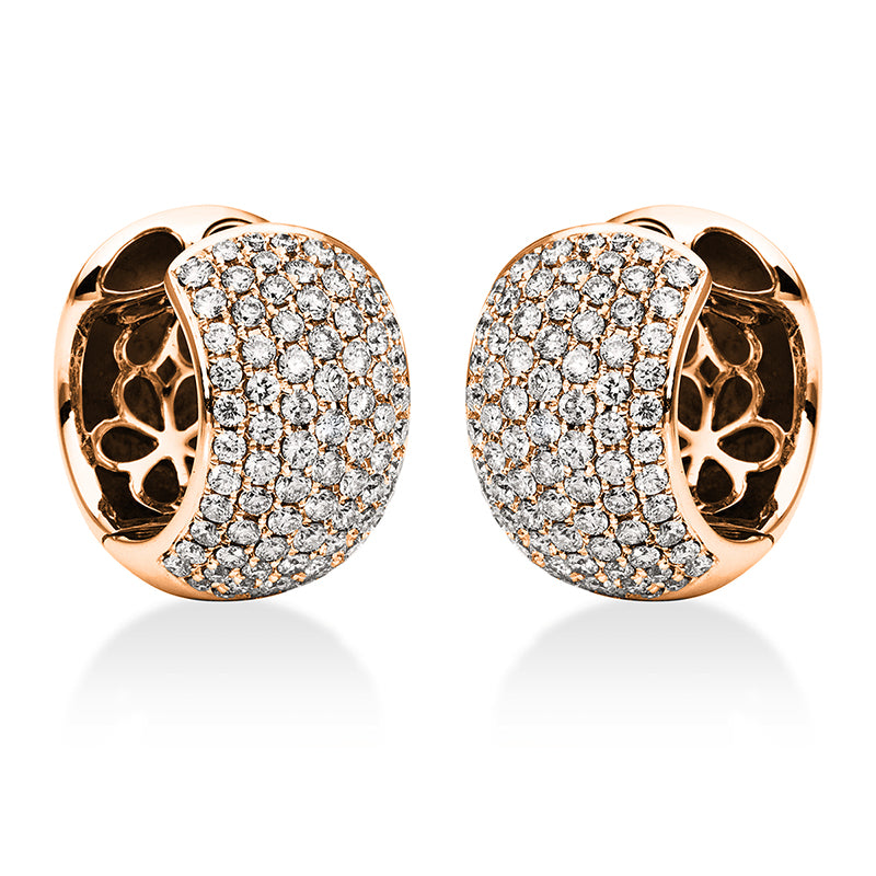 Creolen    aus 750/-18 Karat Rotgold mit 162 Diamanten 1