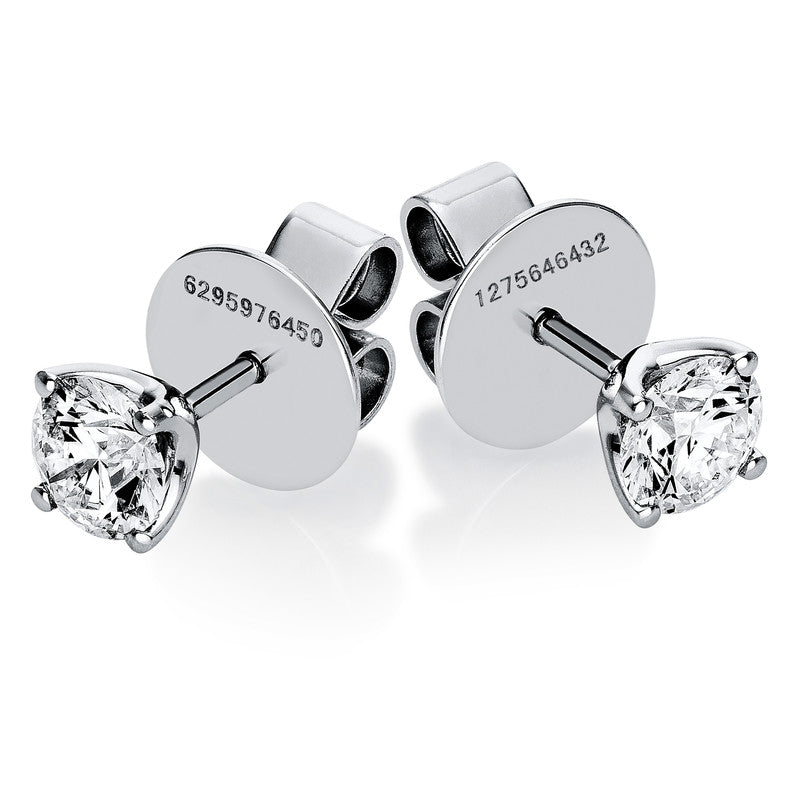 Ohrstecker    aus 750/-18 Karat Weißgold mit 2 Diamanten 1 ct