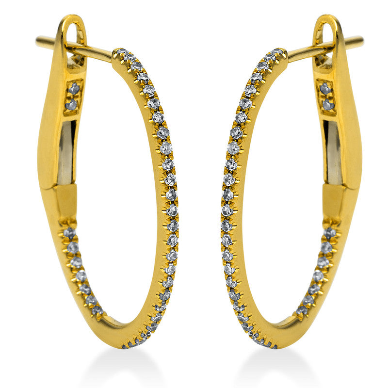 Creolen    aus 750/-18 Karat Gelbgold mit 70 Diamanten 0