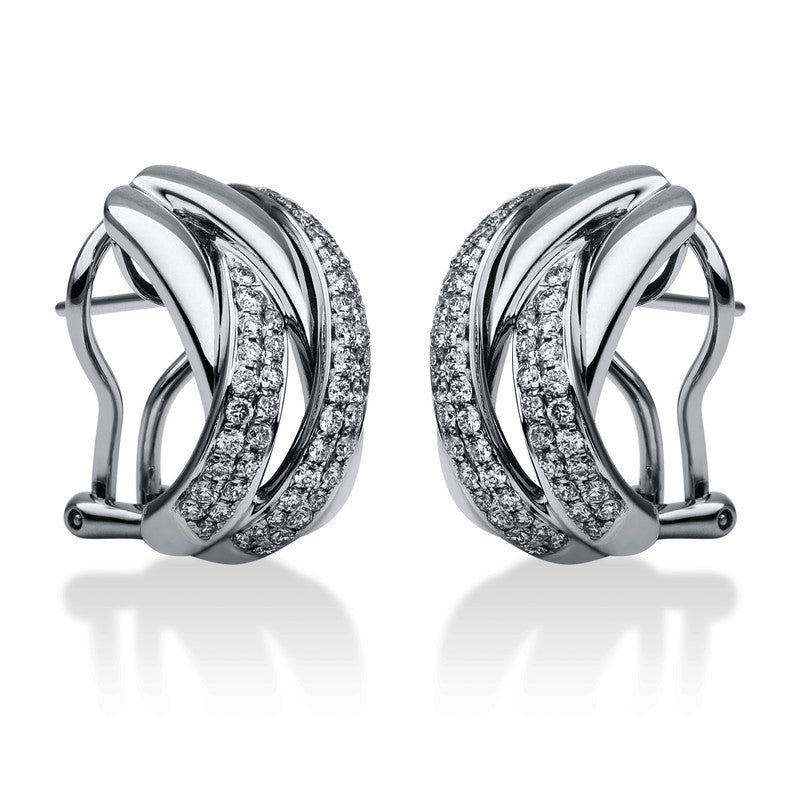 Creolen    aus 750/-18 Karat Weißgold mit 104 Diamanten 0