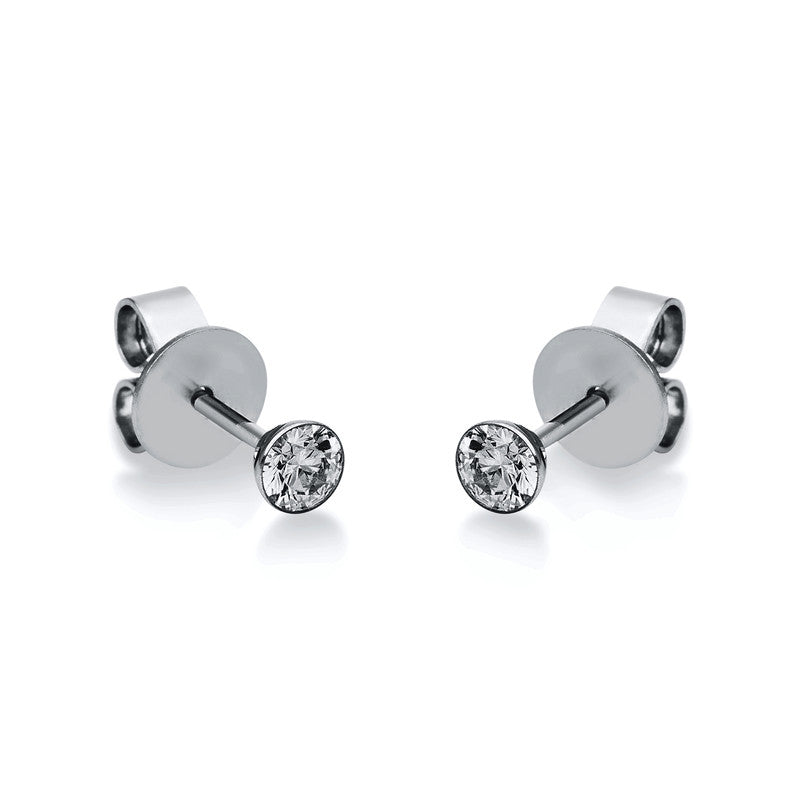 Ohrstecker    aus 750/-18 Karat Weißgold mit 2 Diamanten 0