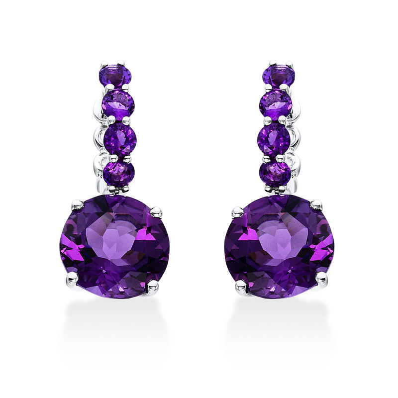 Ohrschmuck mit Amethyst  aus 750/-18 Karat Weißgold MPM_SKIP_FIELD 
