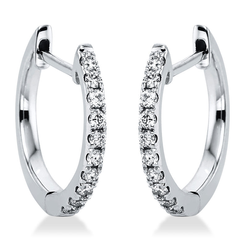 Creolen    aus 750/-18 Karat Weißgold mit 20 Diamanten 0