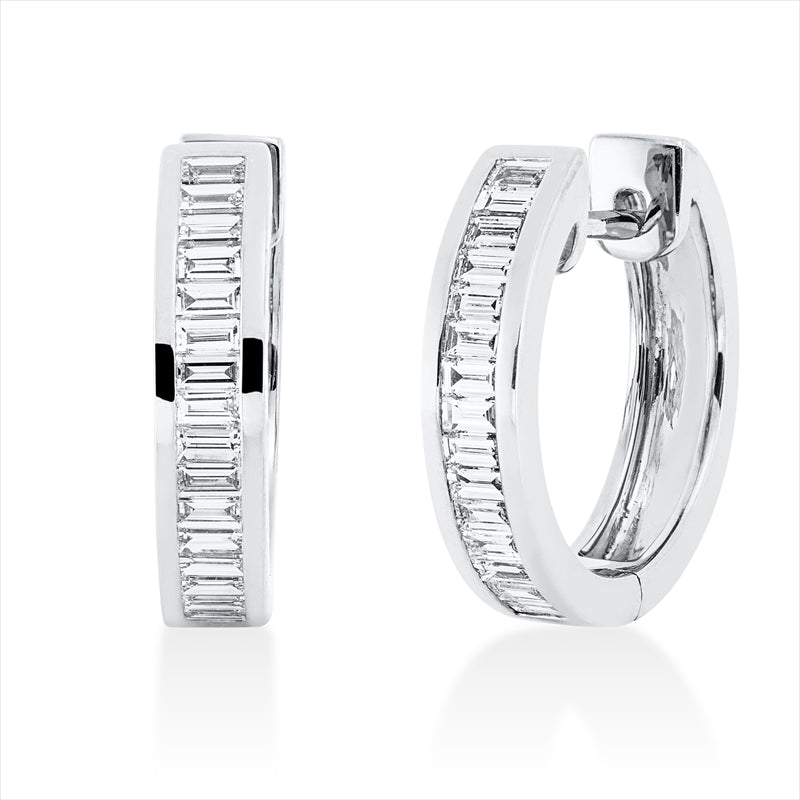 Creolen    aus 750/-18 Karat Weißgold mit 32 Diamanten 0