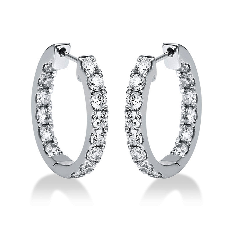 Creolen    aus 750/-18 Karat Weißgold mit 28 Diamanten 1