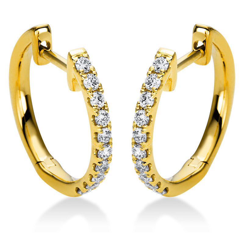 Creolen    aus 750/-18 Karat Gelbgold mit 20 Diamanten 0