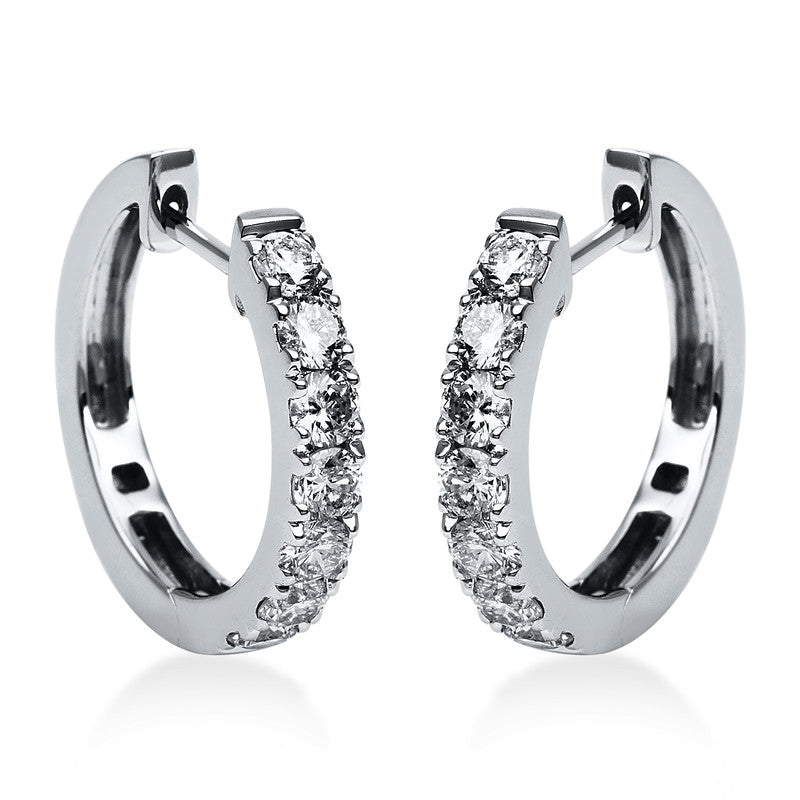 Creolen    aus 750/-18 Karat Weißgold mit 14 Diamanten 0
